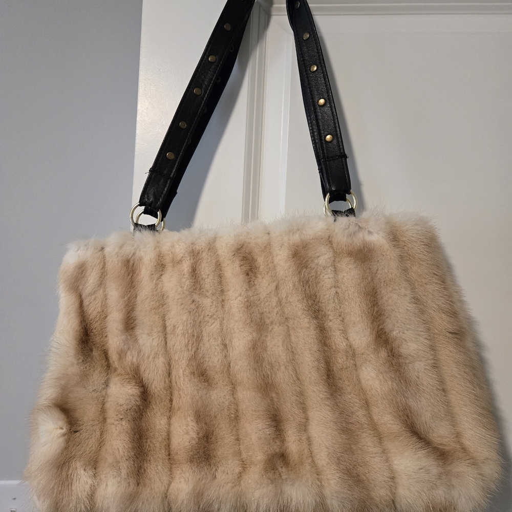 Beautiful Genuine Mink  Shoulder Or Laptop  Bag. Custom Made.